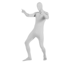 Unisex Spandex Stretch Vuxendräkt, Försvinnande Man Bodysuit, Långärmad Unitard Dragkedja Dansdräkt Bodysuit för 175-185 cm Personer
