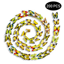200 autocollants muraux papillons 3D à faire soi-même, amovibles et repositionnables, pour la décoration intérieure.