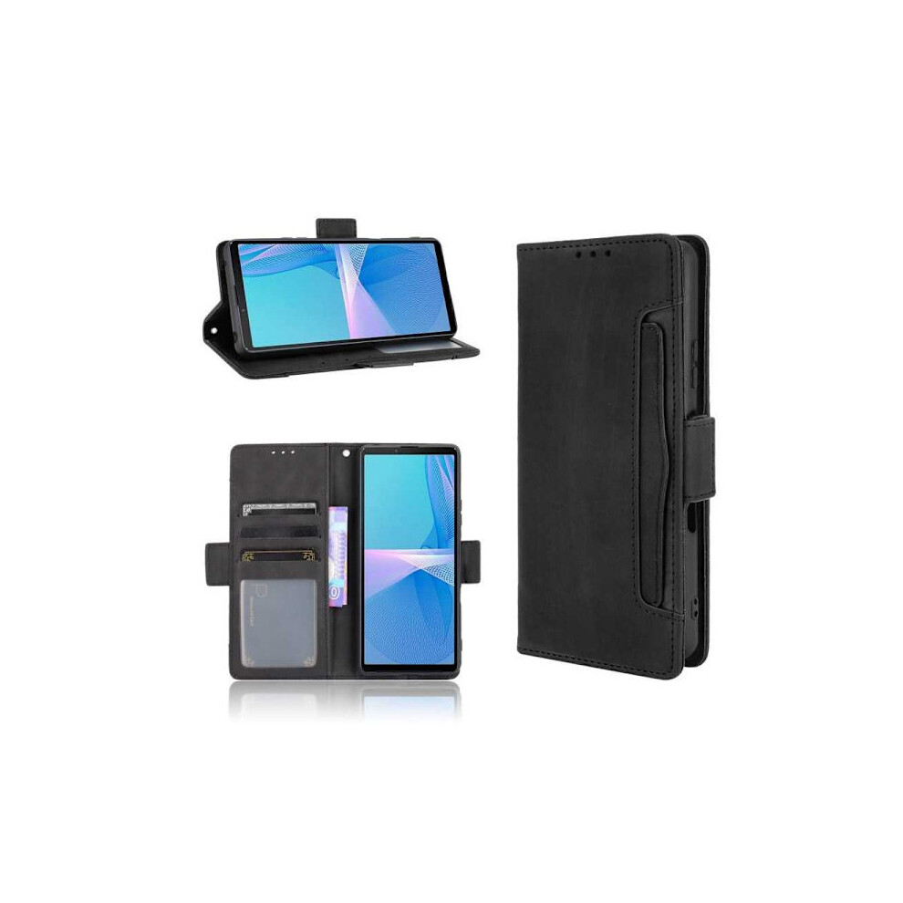 Xperia 10 Iii Wallet Case Pu Leather 6-Compartment Winston V3 Black 9164030567696