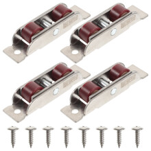 4 rodillos de rueda doble plana para ventanas, poleas para puertas correderas