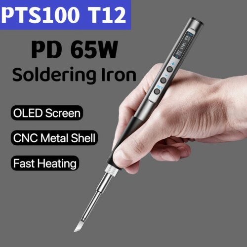 PTS100T12 5-20V PD65W Φορητό ηλεκτρικό κολλητήρι με ρυθμιζόμενη θερμοκρασία σώματος 1