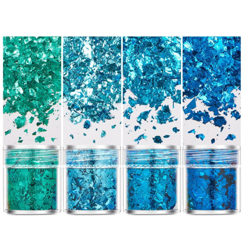 Dazzling Golden Flakes Glitter Leaf Sheets for Projects and Artistic Creation