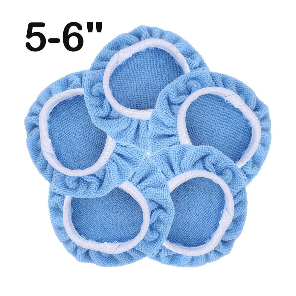 5Pcs Soft Microfiber Auto Car Polisher Pad Polishing Bonnet Buffing Buffer Waxer (5Pcs 5-6 Inches) 9448990293537
