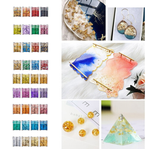 Dazzling Golden Flakes Glitter Leaf Sheets for Projects and Artistic Creation 1