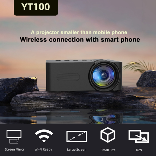 Προβολέας LED HD1080P Ασύρματο Κινητό Τηλέφωνο Μίνι Προβολέας με Βάση Προβολέα Φορητό 1