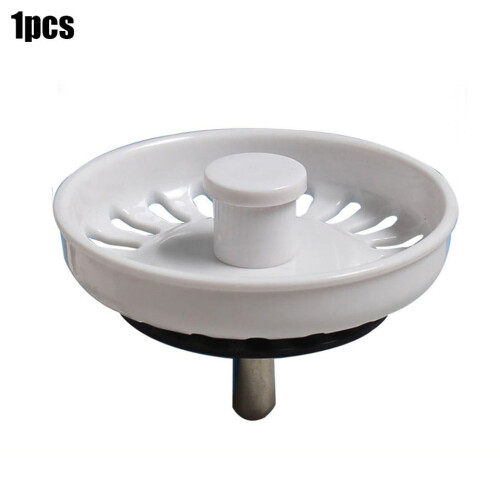 Kitchen Sink Basket Strainer Waste Plug Coloured White Plug Diameter: 74mm