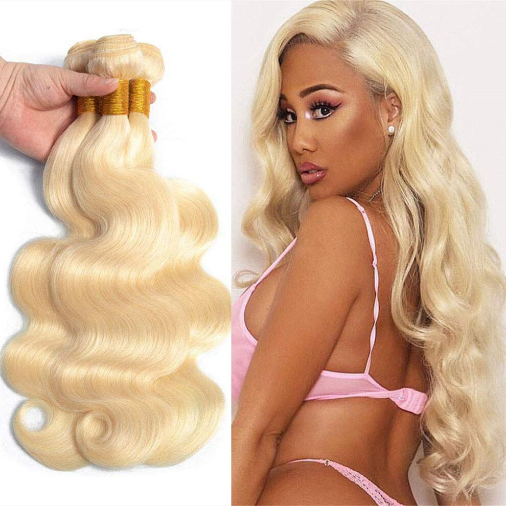 Unisex 613 Blonde Brazilian Body Wave Human Hair Bundles 10A Grade 100% Unprocessed Remy Extensions