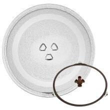 Universell mikrovågsugnsglasplatta Roterande glasplatta för mikrovågsugn, rund mikrovågsugnsglaslock, reservdel för mikrovågsugnsglas, 24,5 cm