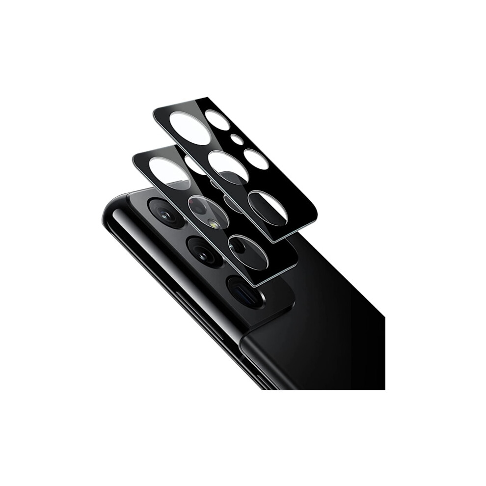 [2-Pack] Compatible With Samsung S21 Ultra Tempered Glass Lens Protector - Black 9164030828490
