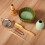 Set da matcha giapponese da 6 pezzi con frusta in bambù, paletta, setaccio e supporto (blu) 6