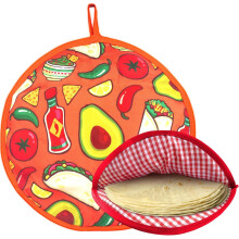 Kiibsot 12" Tortilla Warmer Pouch, Geïsoleerde Stoffen Tas voor Tortilla's, Taco's, Naan, Pizzarollen, Magnetronbestendig, Houdt Voedsel Tot 1 uur