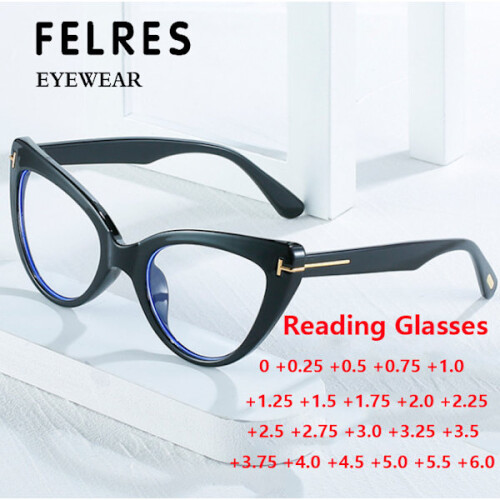 Γυαλιά ηλίου Cat Eye Blue Light Blocking Γυναικεία Διαφανή Φακοί Full Rim Διαφανή +0.25strength 2