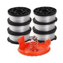 Ersatzspule für Black + Decker AF-100, 30ft0.065" Auto-Feed Weed Eater, kompatibel mit Fadentrimmer Edger (6 Spulen, 1 Kappe, 1 Feder)