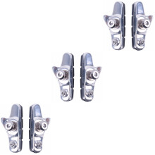 3 Pairs Aluminium Alloy Frame Bike Brake Pads Set Road Mountain C-Brake Blocks Shoes No Noise No Skid Brake Pads (Silver)