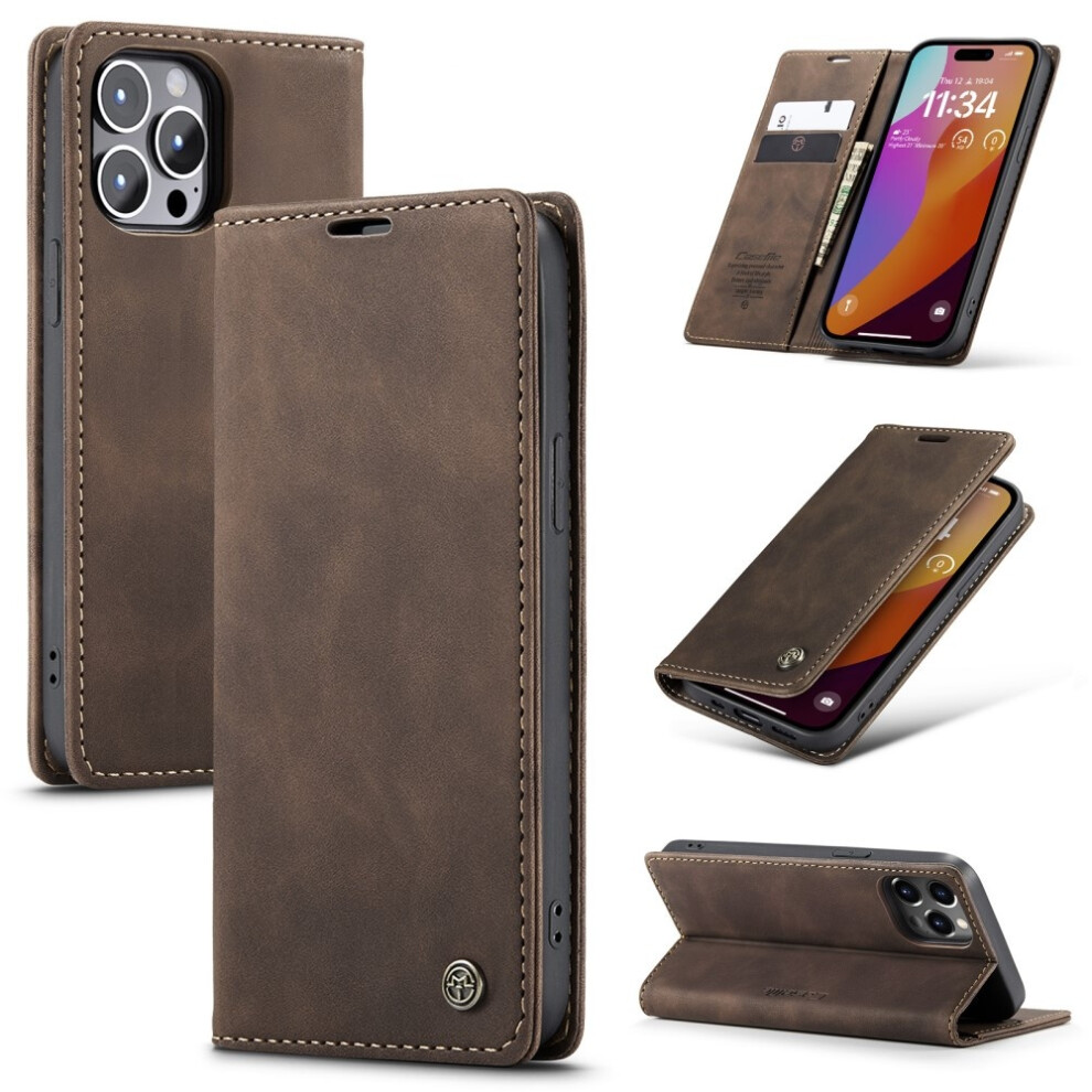 Caseme Wallet Case Compatible With Iphone 16 Pro - Coffee Dark Brown 9164030989245