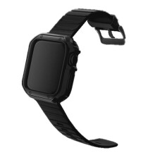 Armband kompatibelt med Apple Watch38/40/41mm Svart + TPU-skal med bumper Svart
