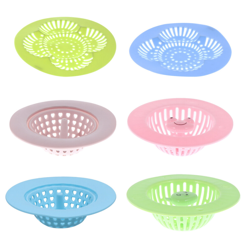 6Pcs Silicone Sink Strainer Drainer Hair Filter Garbage Stopper Waste Hair Catcher For Kitchen Bathroom (Random Color) 9164030991149