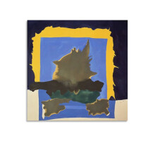 Cuadro abstracto de Helen Frankenthaler, impresión en lienzo de 28x28 pulgadas para decoración de dormitorio o sala de estar (58)