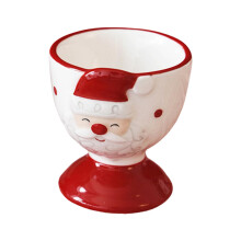 Christmas Egg Cup Santa and Deer Ceramic Holder for Holiday Breakfast and Festive Table Décor