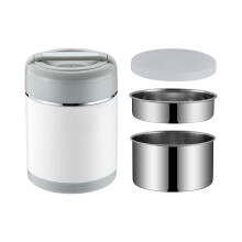 Boîte à lunch portable Zeceouar 1600 ml, en acier inoxydable 304, isotherme à 3 compartiments, idéale pour la maison et l'école, format adulte
