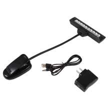 YUMILI Clamp LED Desk Lamp, Clamp Light Portable 10 LED Clip-on Music Stand Clamp Light Bedroom Desk Reading Lamp AC 110V ~220V(?????10??USB+??)