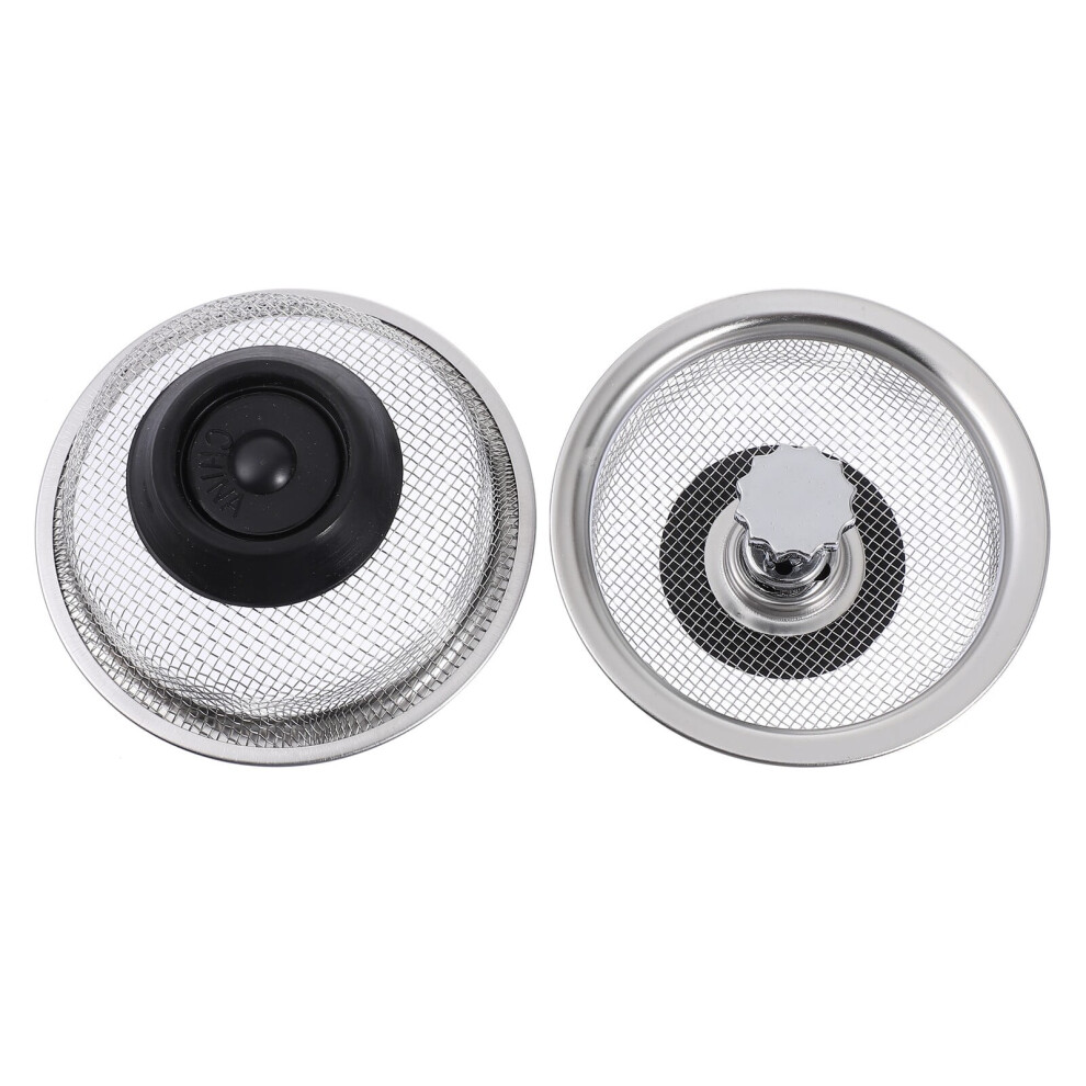 Bathtub Strainer Mesh Filter Kitchen Sink Drainer Stopper Stainless Steel 2 Pcs 9164030139053