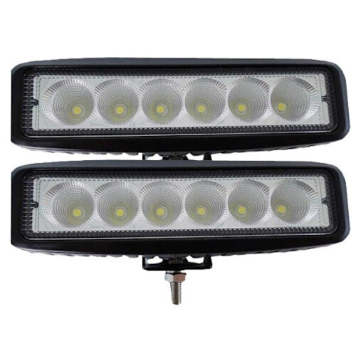 Led x2 18w 12 - 24V work light - reversing light mini led flood light Black