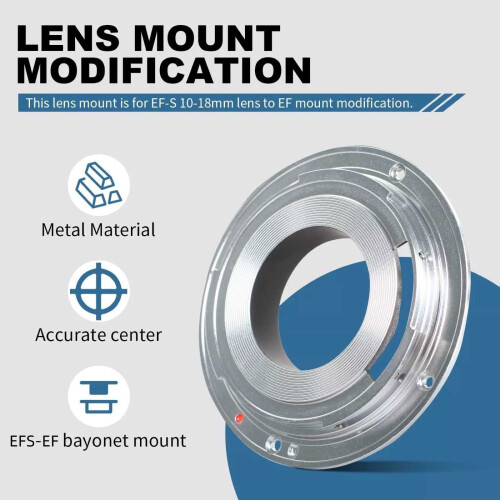 Adaptateur de monture d'objectif polyvalent pour EF-S10-18mm vers EF, offrant plus d'espace créatif pour la série EOS 2