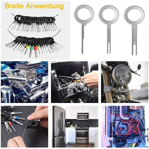 Terminal Ejector Kit Terminal Removal Tool, Electrical Wiring Car Disassembly Tool Connector Crimp Pin Puller41pcs 2