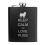 Φιάλη ισχίου από ανοξείδωτο ατσάλι 7oz Keep Calm and Love Pugs (μαύρη) 1