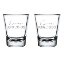 Conjunto de 2 copos de dose de 50ml (1,75oz) - Porque estudante de odontologia é engraçado