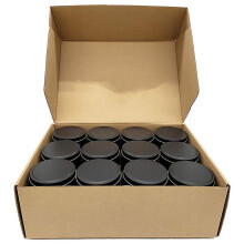 Kaarsenblikken, 24 stuks, 118 ml metalen kaarsenblikken voor het maken van kaarsen, knutselspullen, droge opslag, zwart
