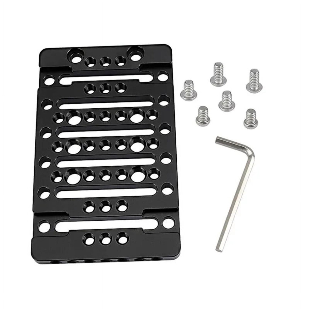 Cheese Plate With 1/4Inch 3/8Inch Thread Holes And Built-In 4 Cold Shoe Mounts To Quick Release For Dslr Camera Cage Rig 9395123278438