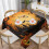 Generic Happy Halloween Pumpkins Square Decorative Tablecloth White 1