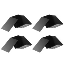 400 tarjetas de visita de metal grabadas en aleación de aluminio negro, 0,2 mm de grosor.