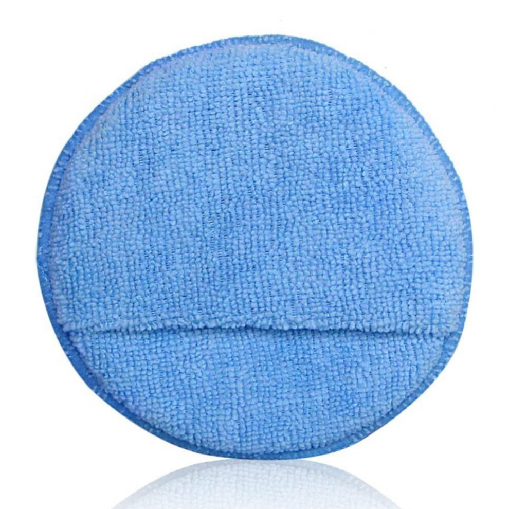 10Pcs Ultra-Soft Microfiber Wax Applicator Pads With Finger Pocket Wax Applicator For Cars Wax Applicator Foam Sponge, 5" Diameter Blue 9422877766918