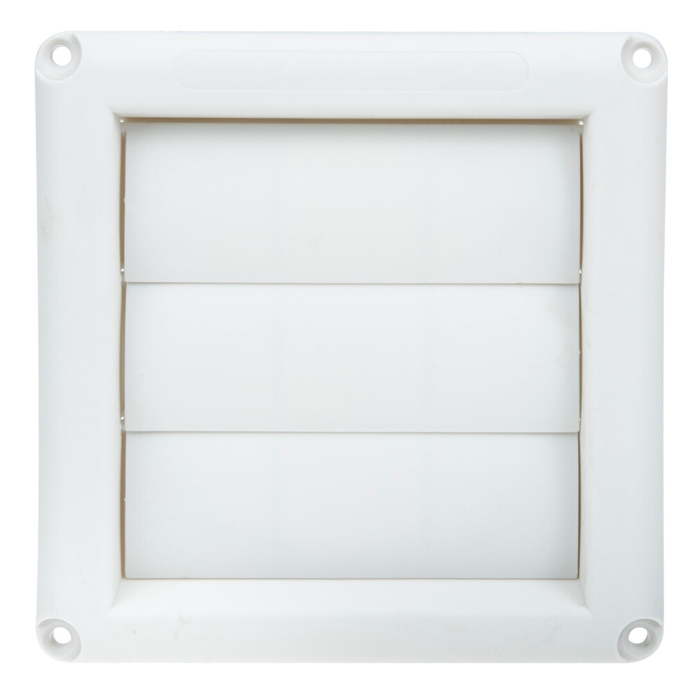 Nicexmas Louvered Vent Cover Plastic Square Finish Dryer Air Vent For External Wall Ducting - White 9395123724317