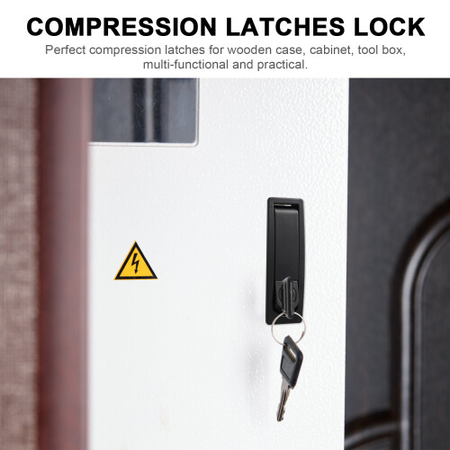 Compression Latch Latches Lock Metal Buttons Zinc Alloy with Keys Locking Switchgear Flat 2