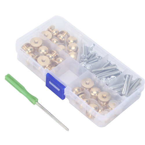 Corrosion Resistant Leather Rivets, Durable Fastening Metal Studs Solid Brass Rust Proof High Precision DIY Leather Accessories With Storage Box 2