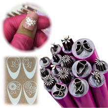 Nail Art Stamping Kit 15pcs with Precision Stamp Transfer and Interchangeable Dotting Tips for DIY