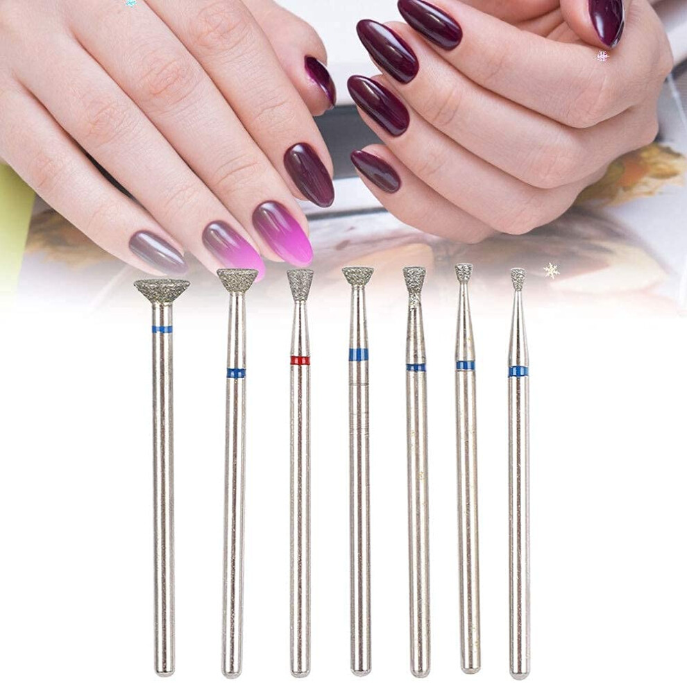 Professional 7 Piece Tungsten Carbide Nail Drill Bits Set for Manicure Pedicure Acrylic Gel Nails