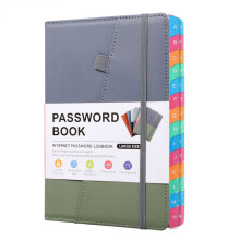 Carnet de mots de passe Warkul avec onglets alphabétiques colorés, couverture rigide, pour noter les mots de passe Internet, les adresses de sites