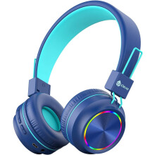 Casque Bluetooth pour enfants avec éclairage LED, volume sécurisé, 25 h d'autonomie, micro stéréo, Bluetooth 5.0.