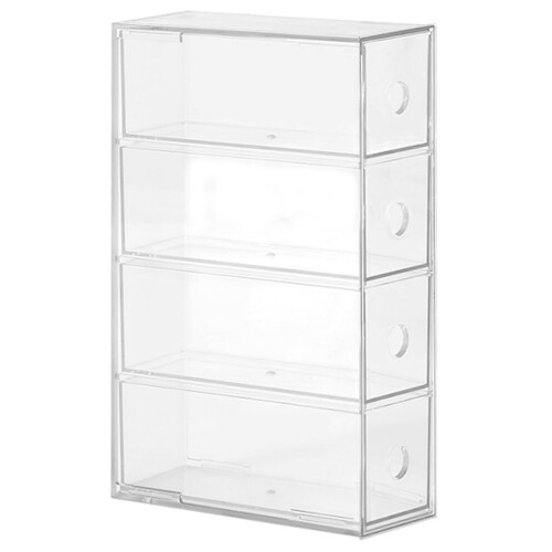 Tnobhg Sunglasses Storage Box Pull-out Drawers Four Layers Stackable Dustproof Clear Desktop Glasses Display Stationery Organizer Container 1