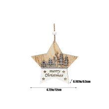 Christmas Ornaments White Splicing Wooden Ornaments Christmas Tree Decorations Pendants Holiday Supplies Decoration, Bauble Hanging Decor, 1pc