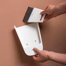 Mini pelle à poussière combinée, brosse de nettoyage de bureau à poils doux, raclette incluse