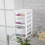 Sterilite Small 3 Drawer Desktop Unit, Plastic, White 2