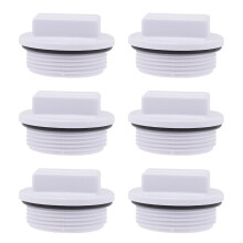 Conjunto de 6 peças de tampa anticongelante para skimmer de piscina, com rosca, para inverno, retorno de água para spa, branco, em PP.