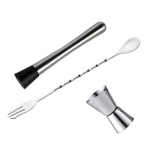 Stainless Steel Cocktail Muddler, Mixing Spoon, Jigger Set, Bar Tool set for Bar Wine Cocktail Drink Shaker
