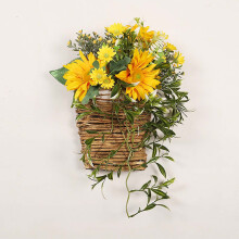 Winysin – Heiß begehrt: Sonnenblumen-Schleierkraut-Wandhänger, Türkranz, künstliche Gänseblümchen-Dekoration